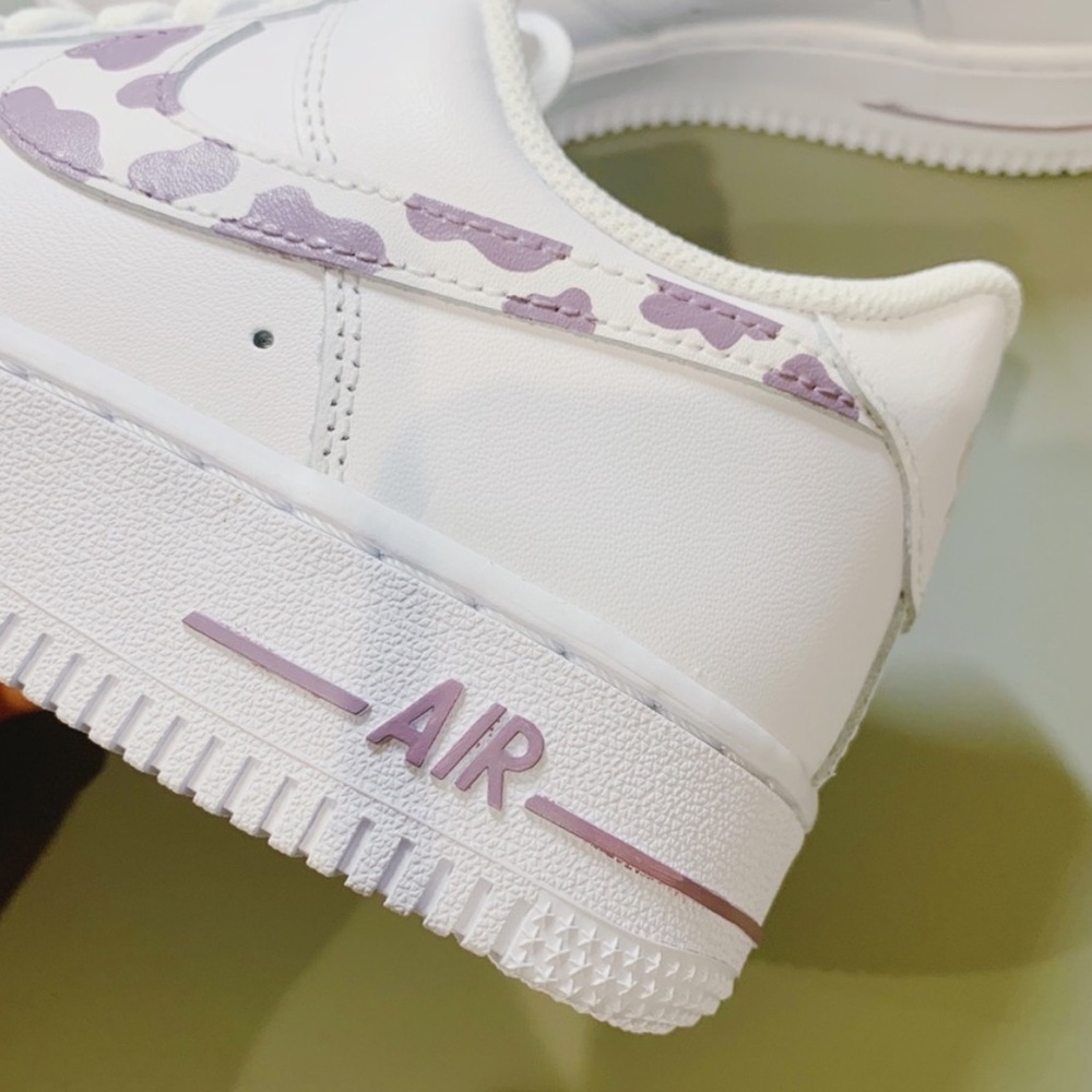 White and Purple Sneakers